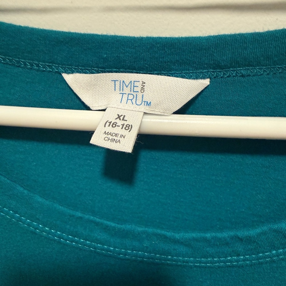 Time and Tru Turquoise Short Sleeve Dress - Picture 2 of 3